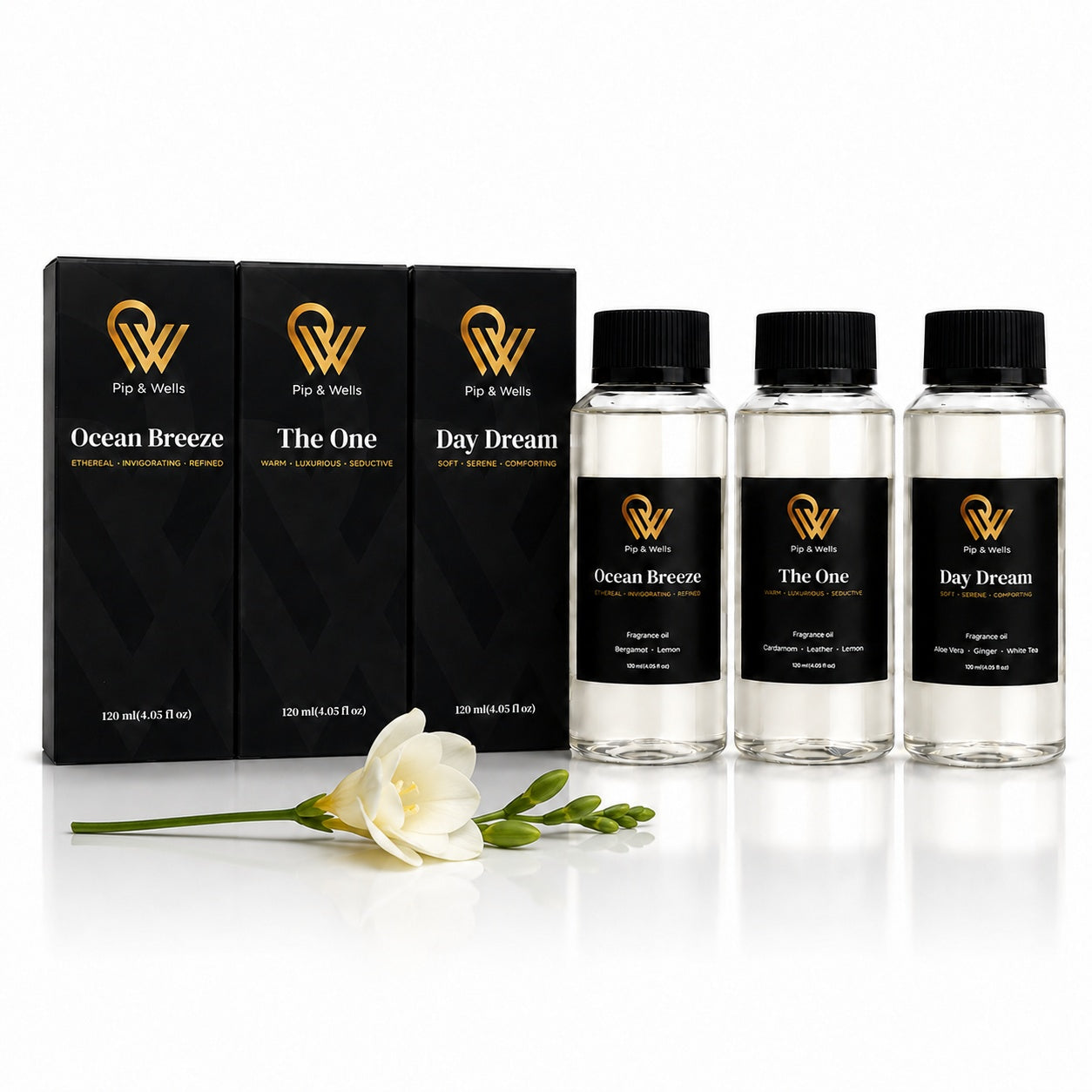 Pip & Wells-set met drie geuroliën van 120 ml