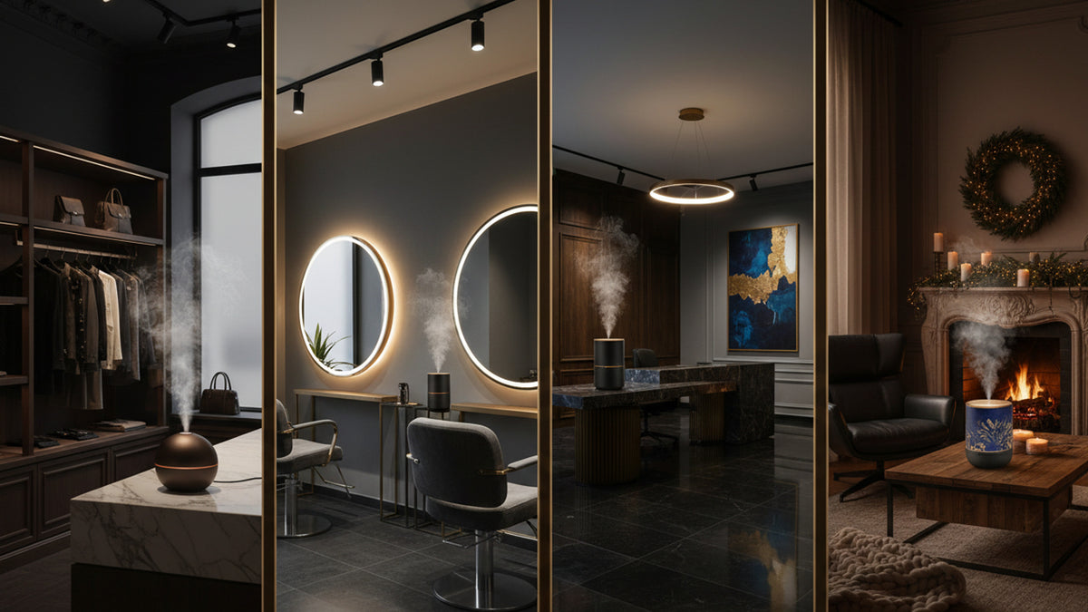 Verfijnd bedrijfsinterieur voor geurmarketing in winkels, salons en kantoren