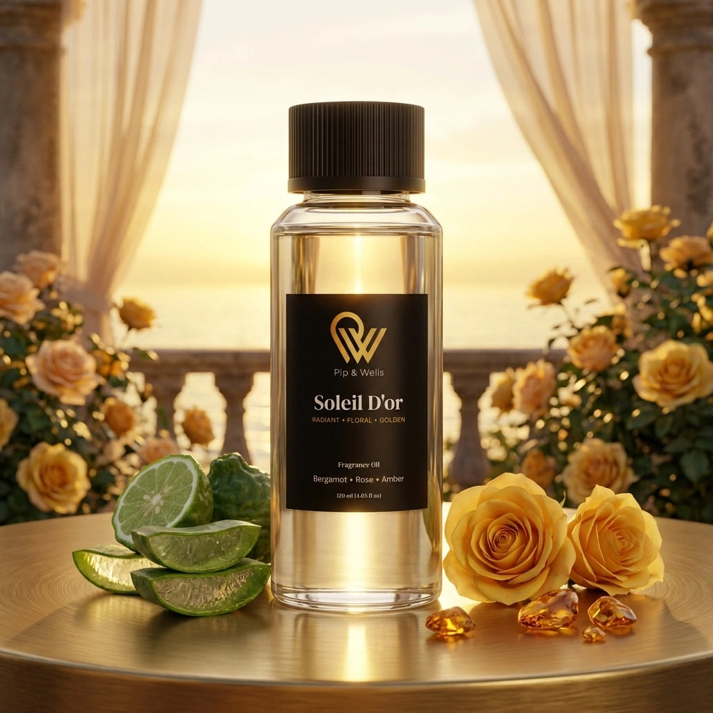Pip & Wells Soleil D'or-geurolie met limoen en gele rozen
